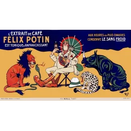 Pub vintage café Félix Potin sang-froid explorateur animaux Mich