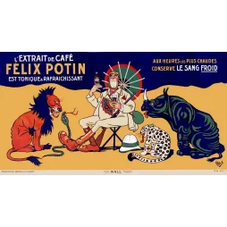 Pub vintage café Félix Potin sang-froid explorateur animaux Mich