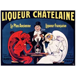 Pub vintage Liqueur Châtelaine Tarbes diable ange bourgeois Ogé