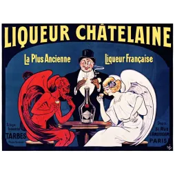 Pub vintage Liqueur Châtelaine Tarbes diable ange bourgeois Ogé