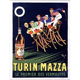Pub vintage vermouth Turin Mazza jockeys course Mich années 1920