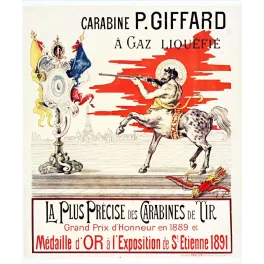 Pub vintage carabine Giffard gaz liquéfié Saint-Étienne 1891