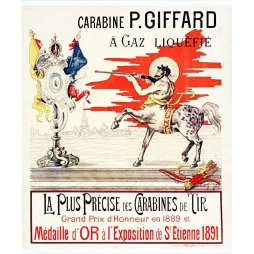 Pub vintage carabine Giffard gaz liquéfié Saint-Étienne 1891