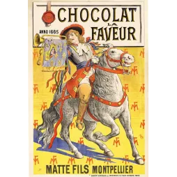 Pub vintage chocolat La Faveur Matte Montpellier 1665 héraut