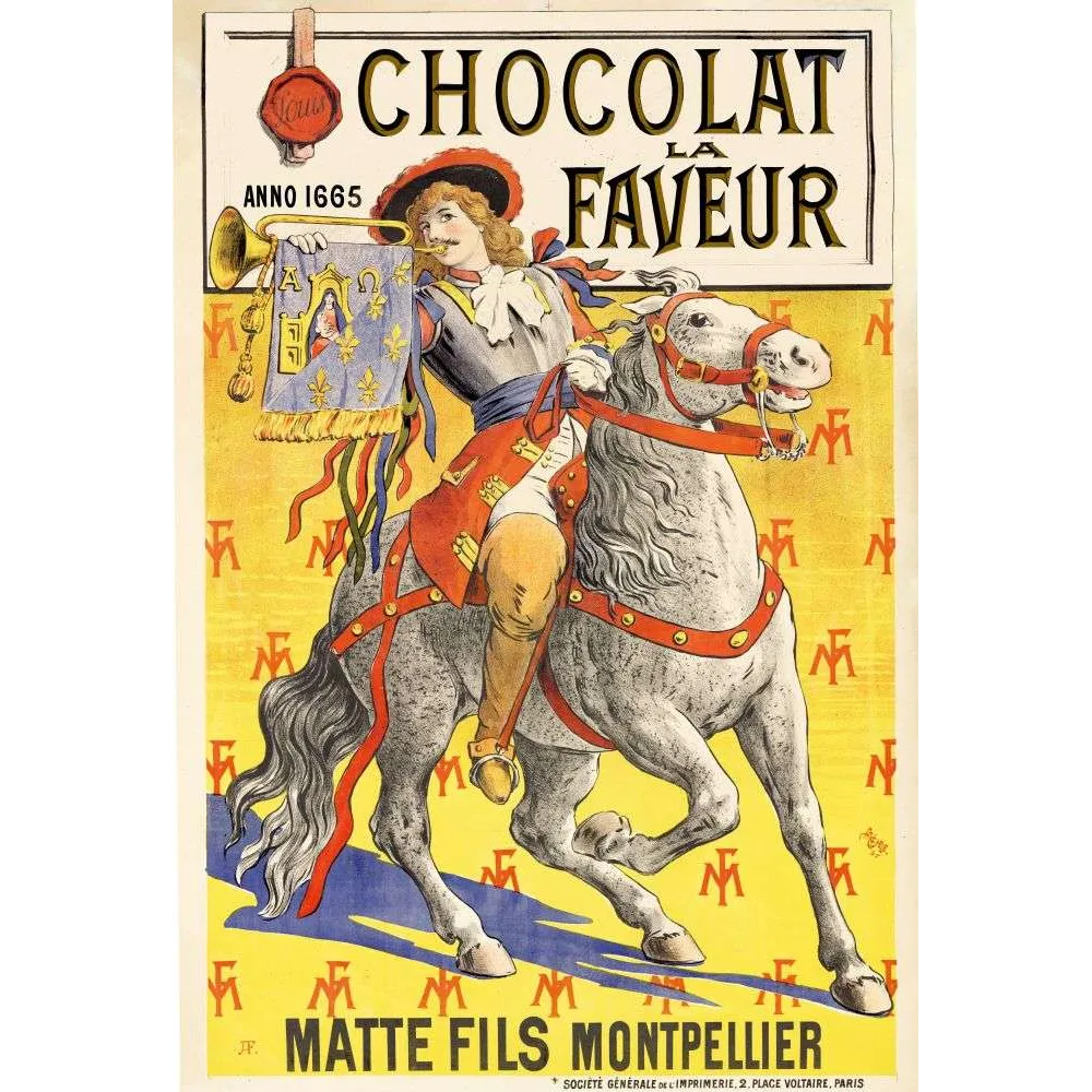 Pub vintage chocolat La Faveur Matte Montpellier 1665 héraut Pub vintage chocolat La Faveur Matte Montpellier 1665 héraut
