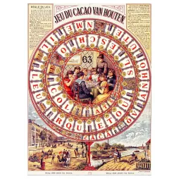 Jeu Cacao Van Houten 1889 – Document publicitaire vintage