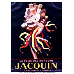 Jacquin Bonbons Paris – Affiche pub vintage confiserie
