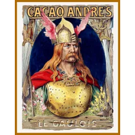 Cacao André's Le Gaulois – Affiche pub vintage chocolat