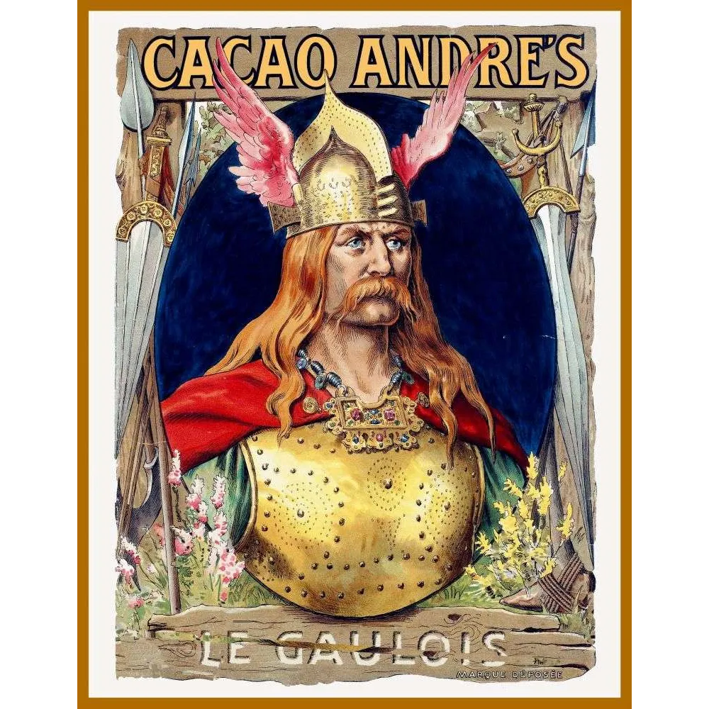 Cacao André's Le Gaulois – Affiche pub vintage chocolat Cacao André's Le Gaulois – Affiche pub vintage chocolat