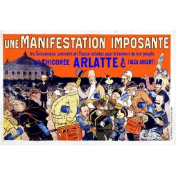 Chicorée Arlatte – Affiche caricature pub vintage Cambrai