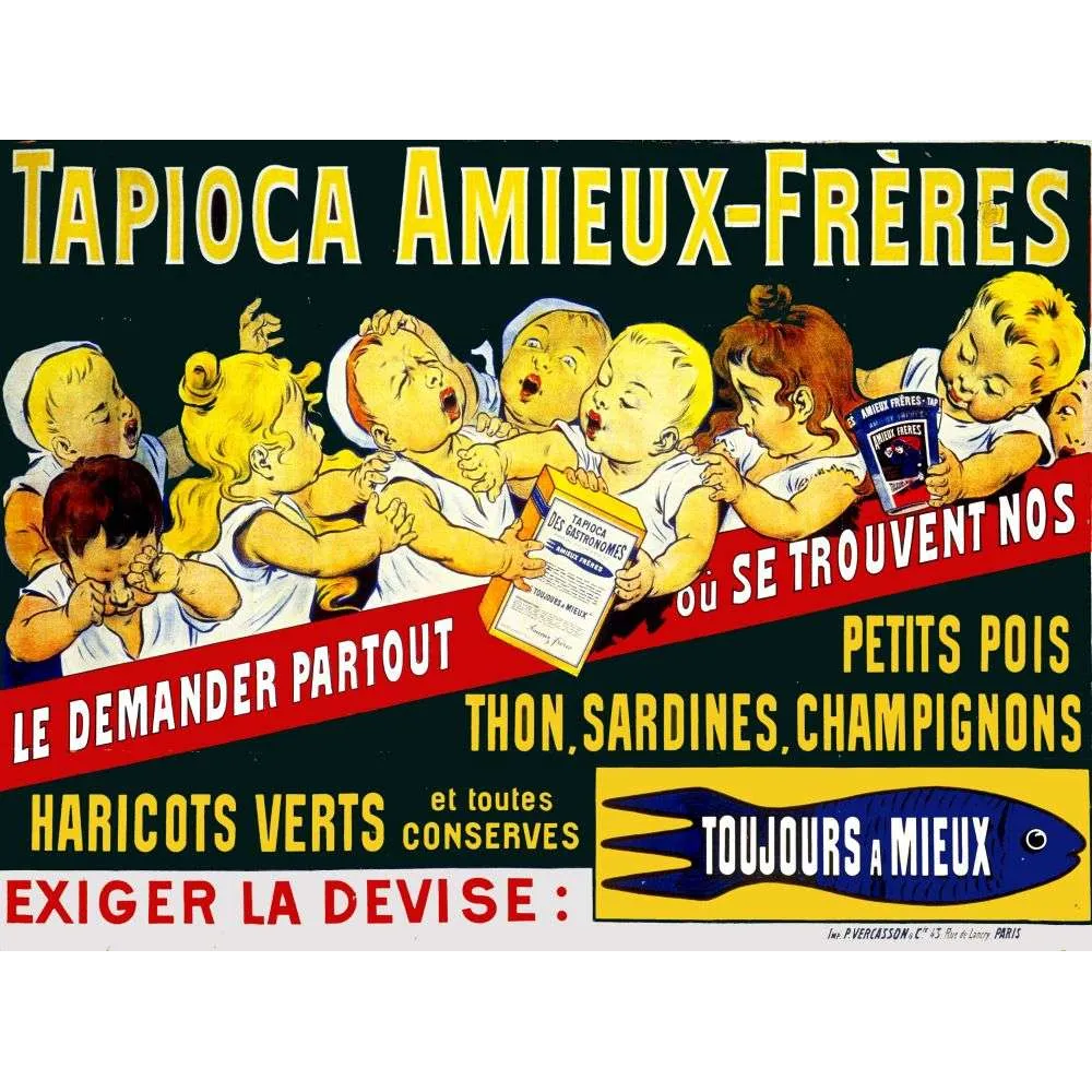 Tapioca Amieux-Frères – Affiche pub vintage conserves France Tapioca Amieux-Frères – Affiche pub vintage conserves France