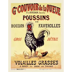 Couvoir Houdan Faverolles – Affiche pub vintage volailles
