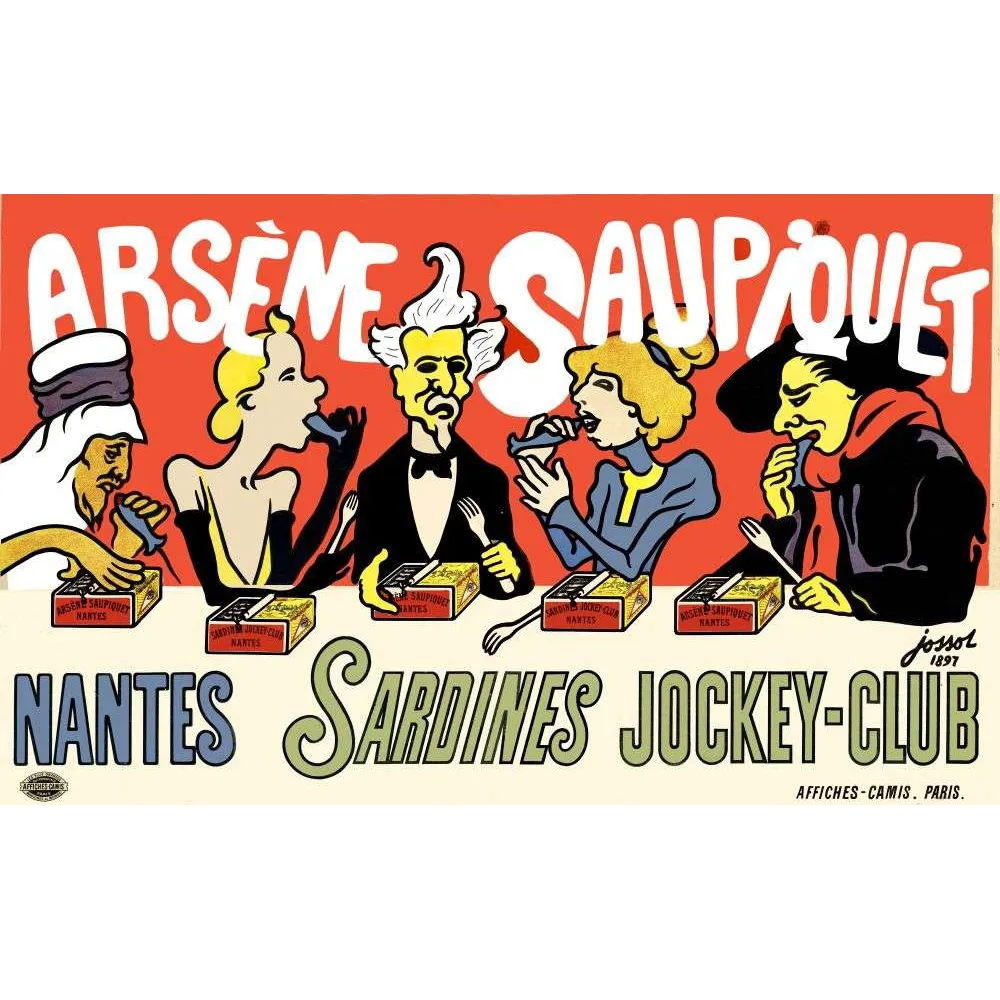 Saupiquet Sardines Nantes – Affiche pub vintage 1897 Saupiquet Sardines Nantes – Affiche pub vintage 1897