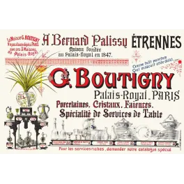 Boutigny Palais-Royal – Affiche pub vintage porcelaine Paris 1847