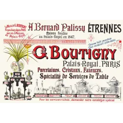 Boutigny Palais-Royal – Affiche pub vintage porcelaine Paris 1847