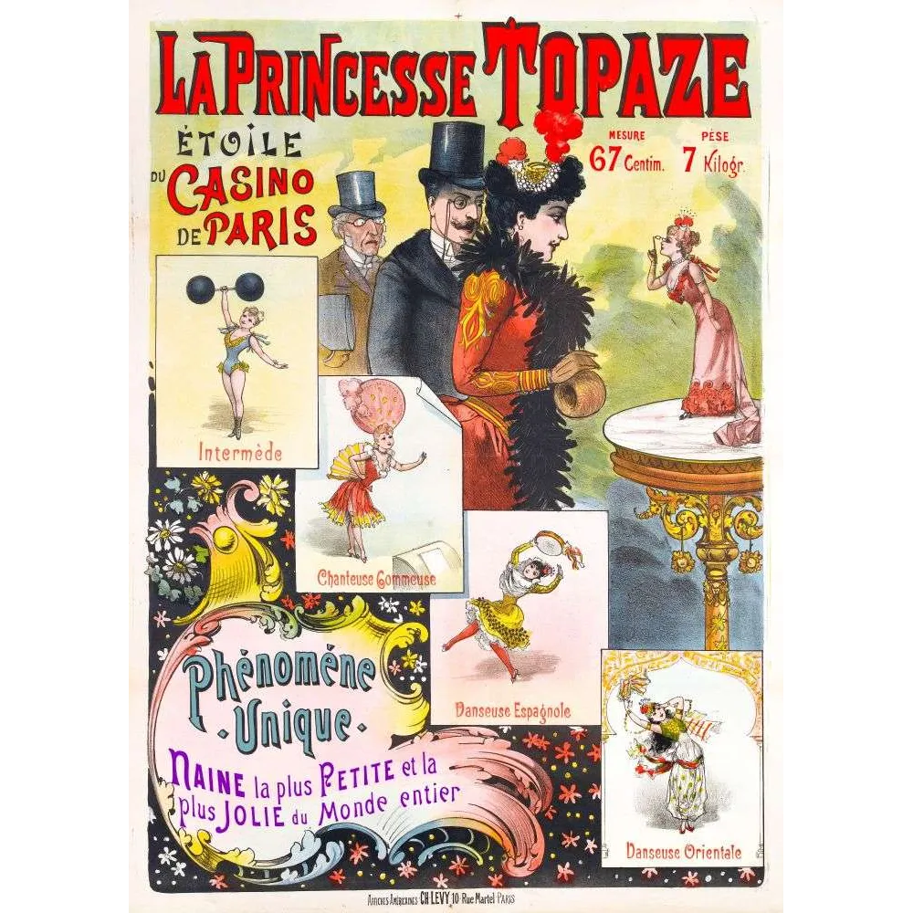 Princesse Topaze Casino de Paris – Affiche spectacle vintage Princesse Topaze Casino de Paris – Affiche spectacle vintage
