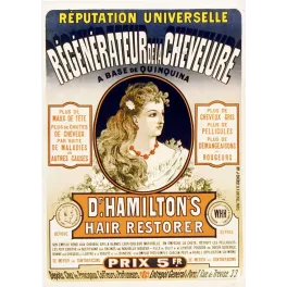 Dr Hamilton Hair Restorer – Affiche pub vintage capillaire Paris