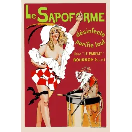 Le Sapoforme – Affiche pub vintage désinfectant humour Gerbault