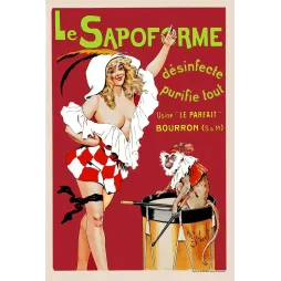Le Sapoforme – Affiche pub vintage désinfectant humour Gerbault