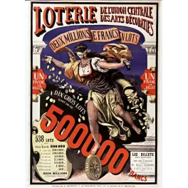 Loterie Arts Décoratifs – Affiche historique Paris XIXe siècle