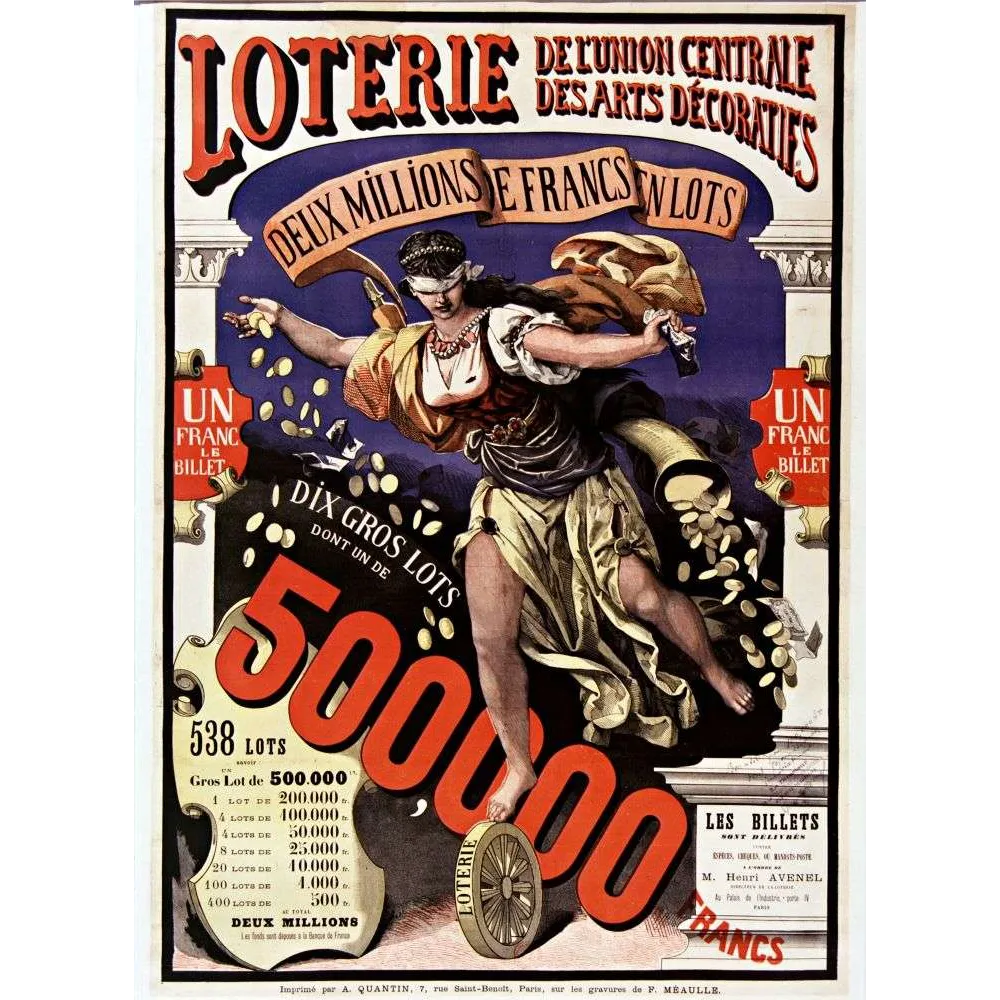 Loterie Arts Décoratifs – Affiche historique Paris XIXe siècle