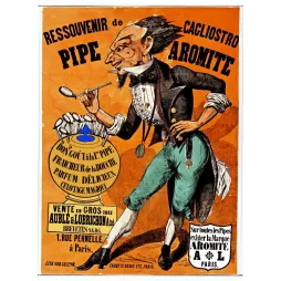 Pipe Aromite Cagliostro – Affiche pub vintage tabac Paris XIXe