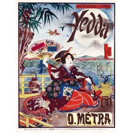 Yedda Ballet Opéra Paris – Affiche spectacle vintage japonisme