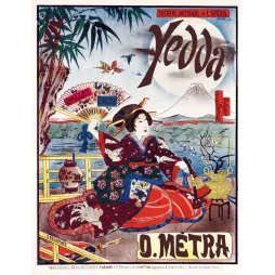 Yedda Ballet Opéra Paris – Affiche spectacle vintage japonisme