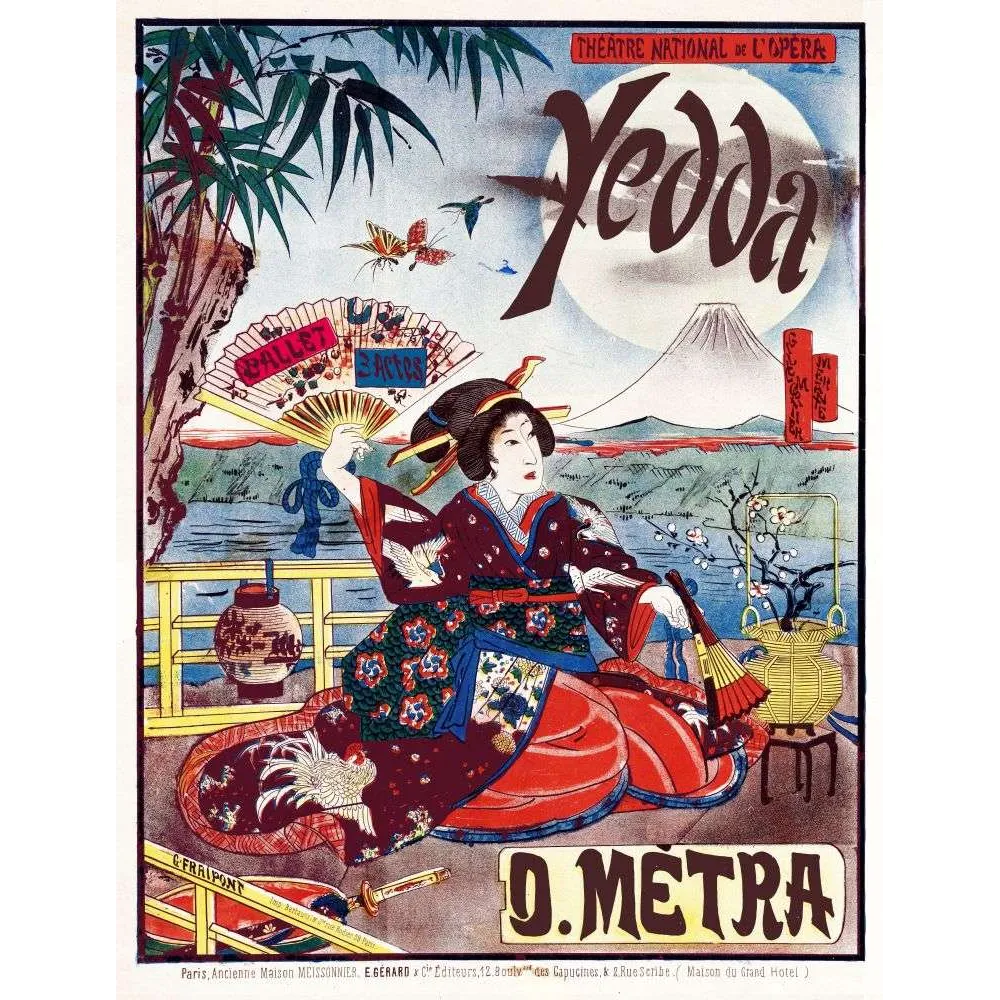 Yedda Ballet Opéra Paris – Affiche spectacle vintage japonisme Yedda Ballet Opéra Paris – Affiche spectacle vintage japonisme