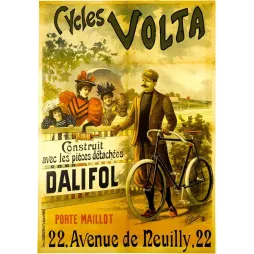 Affiche Cycles Volta Dalifol Paris - Publicité vintage