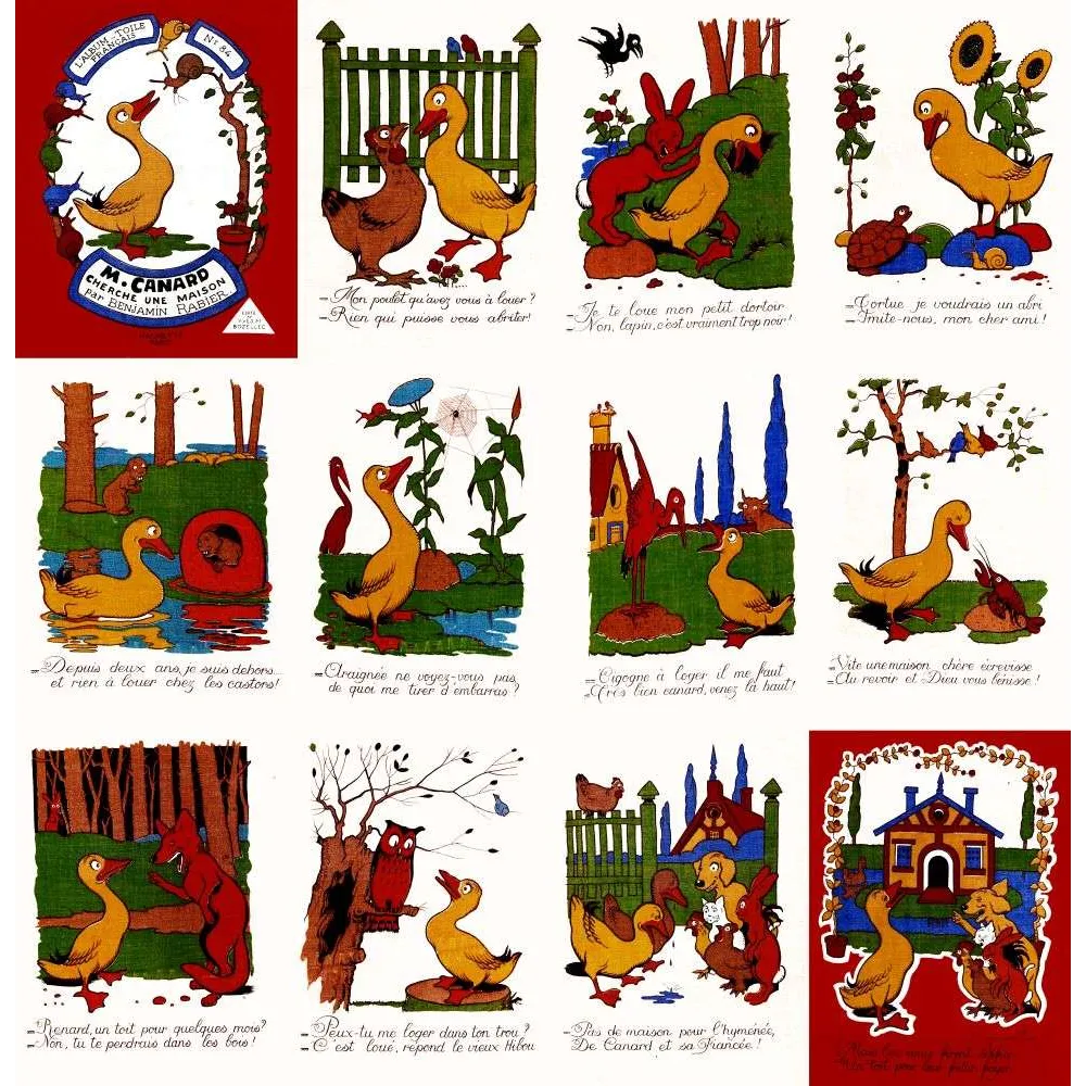 Imagerie M. Canard cherche une maison Benjamin Rabier - Publicité vintage Imagerie M. Canard cherche une maison Benjamin Rabier - Publicité vintage