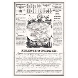 Gravure encyclopédique Finistère département XIXe siècle - Fac-similé de document ancien