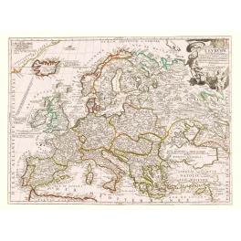 Fac-similé de carte ancienne Europe XVIIe XVIIIe siècle français - Cartographie ancienne