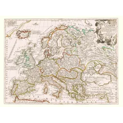 Fac-similé de carte ancienne Europe XVIIe XVIIIe siècle français - Cartographie ancienne