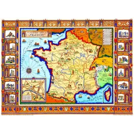 The Picture map of France 1929 - Cartographie ancienne