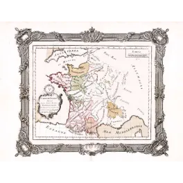 Carte France anciens gouvernements XVIIIe rocaille | Cadeau-Souvenir