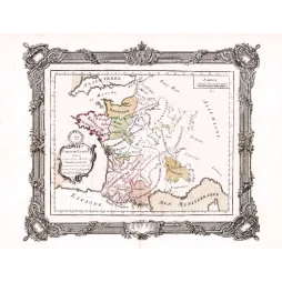 Carte France anciens gouvernements XVIIIe rocaille | Cadeau-Souvenir