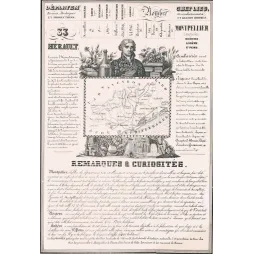 Gravure encyclopédique département Hérault Cambacérès XIXe | Cadeau-Souvenir