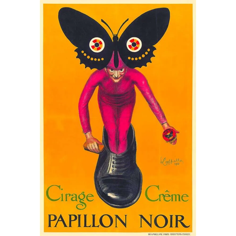 Affiche Cirage Papillon Noir Cappiello 1921 | Cadeau-Souvenir