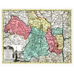 Carte Gouvernement Lyonnois XVIIIe siècle Pierre Vander | Cadeau-Souvenir