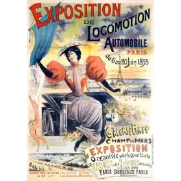 Affiche Exposition Locomotion Automobile Paris 1895 | Cadeau-Souvenir