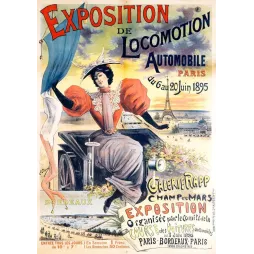 Affiche Exposition Locomotion Automobile Paris 1895 | Cadeau-Souvenir