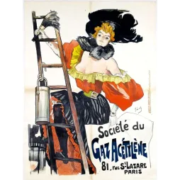 Affiche Gaz Acétylène Paris rue Saint-Lazare XIXe siècle | Cadeau-Souvenir
