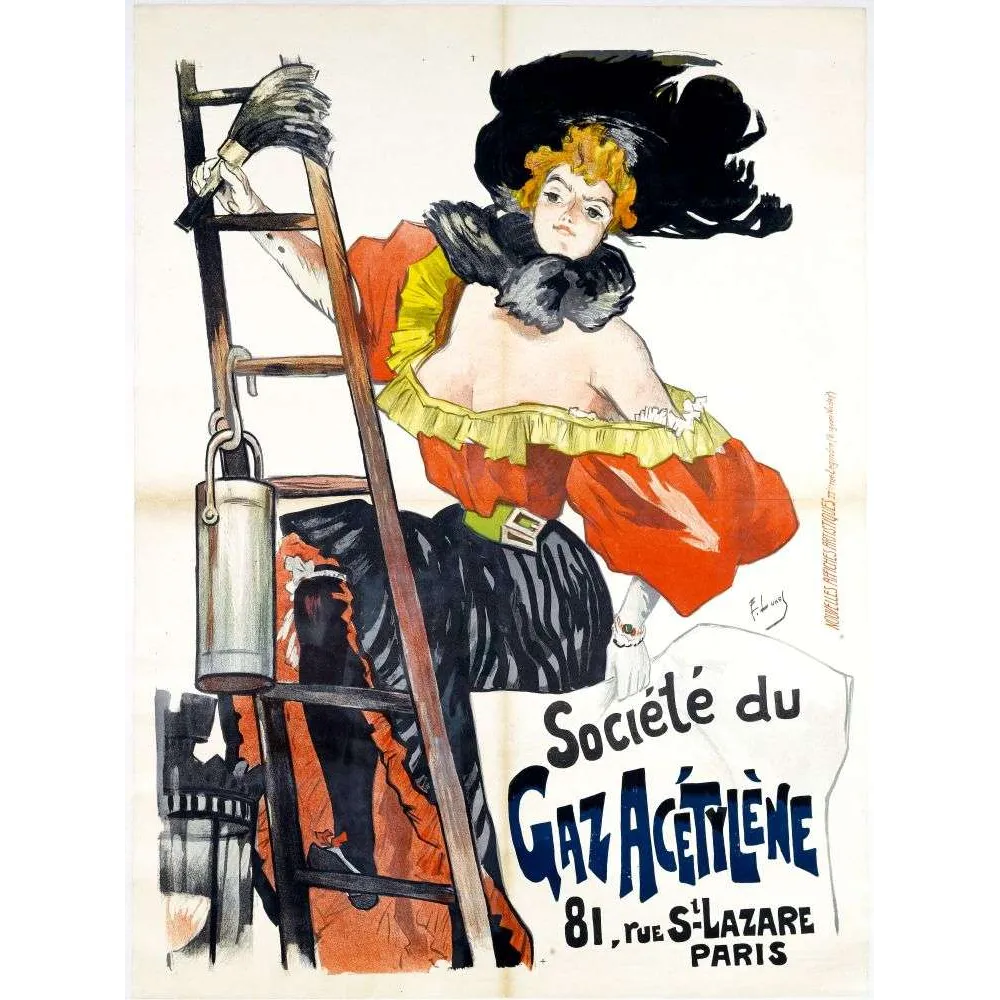 Affiche Gaz Acétylène Paris rue Saint-Lazare XIXe siècle | Cadeau-Souvenir Affiche Gaz Acétylène Paris rue Saint-Lazare XIXe siècle | Cadeau-Souvenir