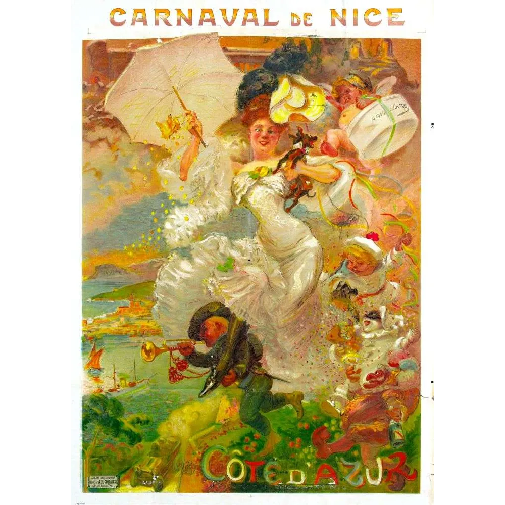 Affiche Carnaval de Nice Côte d'Azur Willette | Cadeau-Souvenir Affiche Carnaval de Nice Côte d'Azur Willette | Cadeau-Souvenir