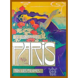 Affiche Cigarrillos Paris Villa Milan tabac coquelicots | Cadeau-Souvenir