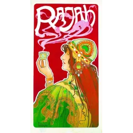Affiche café Rajah Privat-Livemont femme orientale rouge | Cadeau-Souvenir