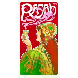 Affiche café Rajah Privat-Livemont femme orientale rouge | Cadeau-Souvenir
