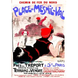 Affiche Plage Mesnil-Val Normandie Chemin de Fer Nord Grün | Cadeau-Souvenir