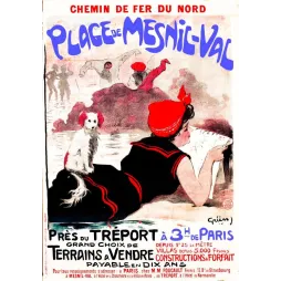 Affiche Plage Mesnil-Val Normandie Chemin de Fer Nord Grün | Cadeau-Souvenir